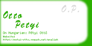 otto petyi business card