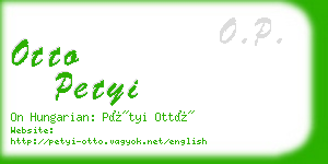 otto petyi business card